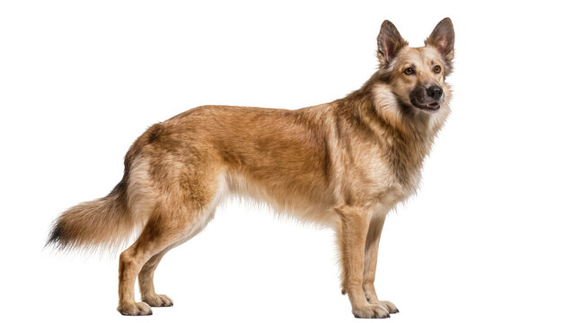 Brown German Shepherd Dog Standing Profile View