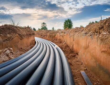electrical conduits installed underground