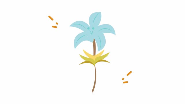 Light blue flower with green stem is ideal for naturethemed designs, greeting cards, floral backgrounds, springthemed projects, and botanical illustrations.