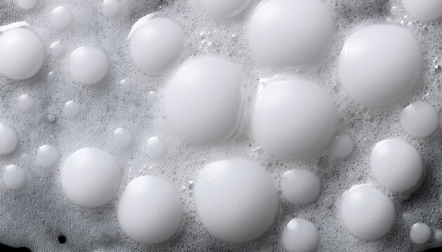 abstract white soap foam bubbles texture background white foam bubbles top view
