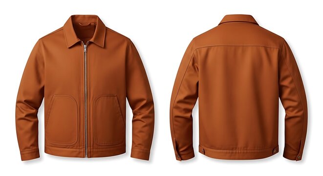 Mockup of a rust color work jacket for men