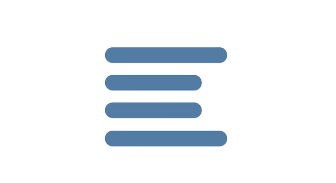 Alignment Icon, Text Justification Symbol, Horizontal Lines, Minimalist Design