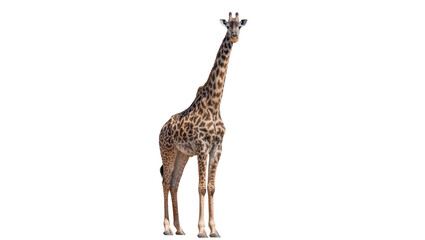 Tall Spotted Giraffe Standing Full Body Profile View © Friedrich