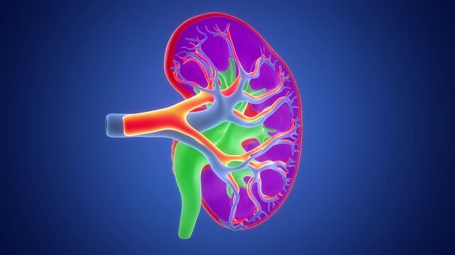Human Urinary System Kidney Anatomy Animation Concept