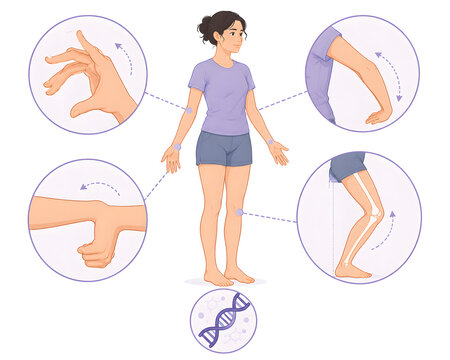 Ehlers Danlos hypermobility joints illustration