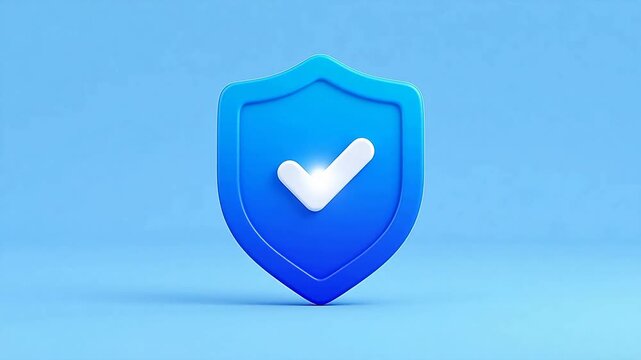 blue shield icon with white check