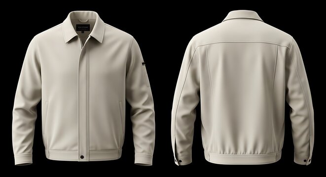 Mockup of a cream color work jacket for men