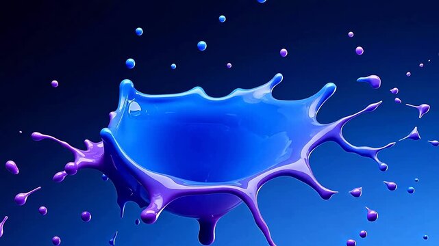 Purple liquid splash with blue gradient