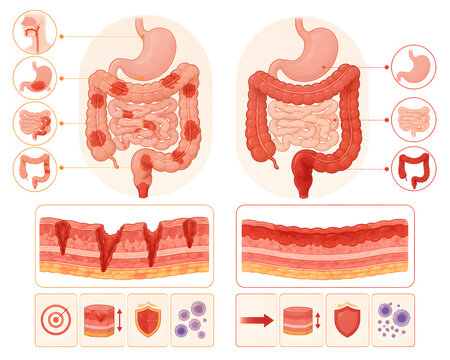 Crohns disease vs ulcerative colitis IBD comparison