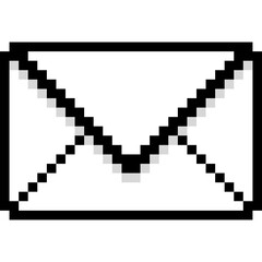 Fototapeta premium Pixel Art White Envelope