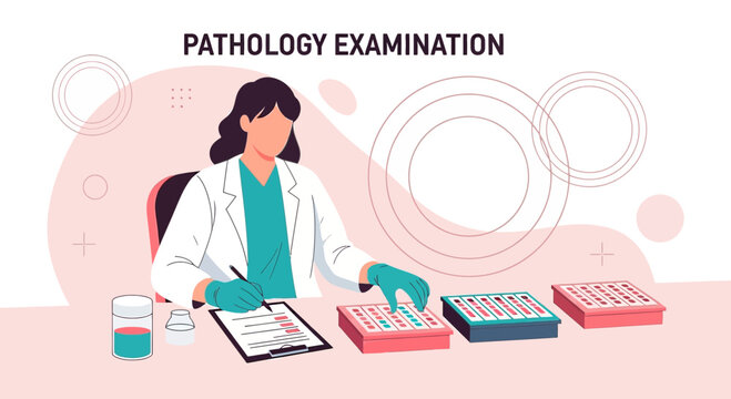 Pathology Examination: Scientist Analyzing Samples in Laboratory