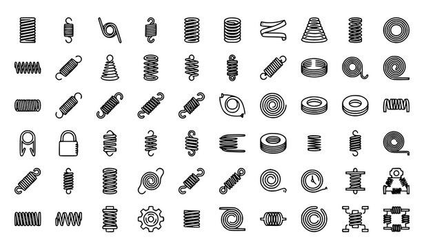 Collection of various screw and bolt head icons, industrial hardware, fastener and tool symbols.