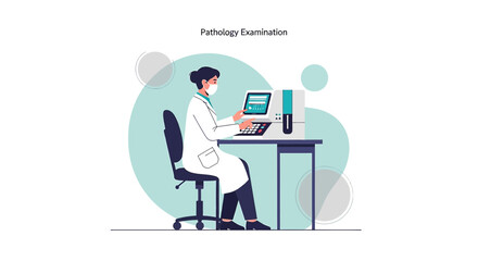 Fototapeta premium Pathology Examination: Scientist Analyzing Medical Samples in Laboratory