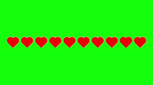 Heart Animation Loading with Green Background, Cartoon Concept, 4K Video