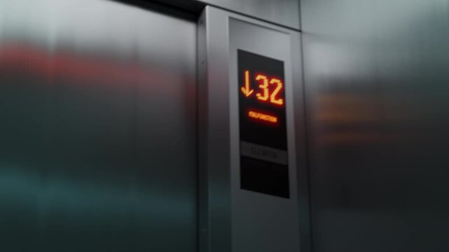 High-rise building elevator malfunctioning, overload warning, machinery error