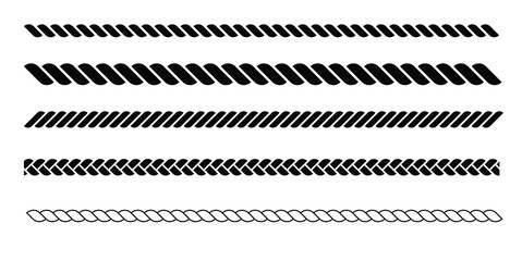 Rope Frame Icon. Vintage decorative elements. border seamless pattern set. Nautical rope brushes © Sultana Design