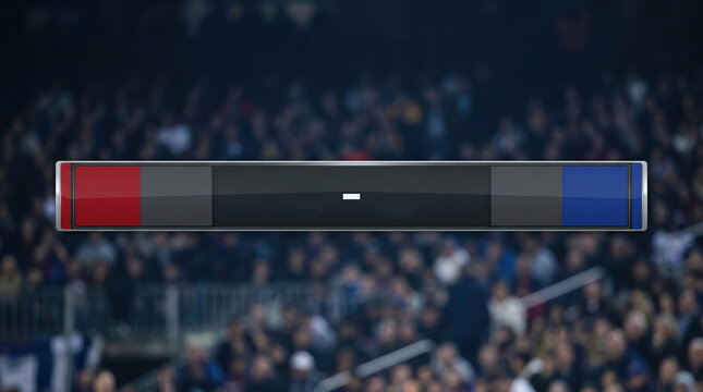 Football soccer broadcast scoreboard lower third graphic overlay score bar template match TV design dark stadium background sport event