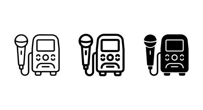 Karaoke Machine Icons, Music Player Vector Set, Entertainment Device Graphics