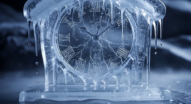 Frozen clock time concept still life