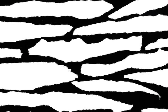 Ripped and torn white paper tear distressed texture transparent crumpled industrial overlay background