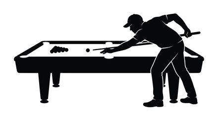 man playing pool billiards silhouette high quality professional © asma