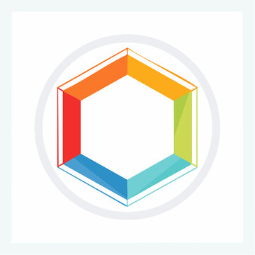 Abstract Hexagonal Logo with Gradient Colors