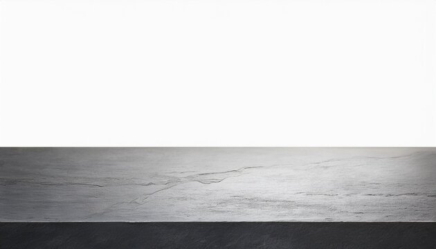 empty gray concrete stone table with a minimal white background perfect for product display or presentation