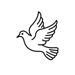 Fototapeta premium Flying Dove Icon for Peace, Freedom, Religion and Hope Concept. Symbol Vector Illustration.