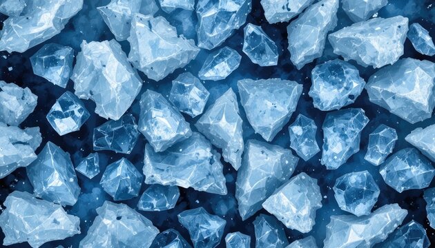 Seamless abstract pattern featuring icy crystal shards and frosted gradients