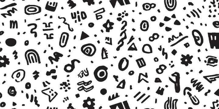 Doodle illustration representing science technology engineering and mathematics Collection of hand drawn doodle icons representing social media, internet, technology