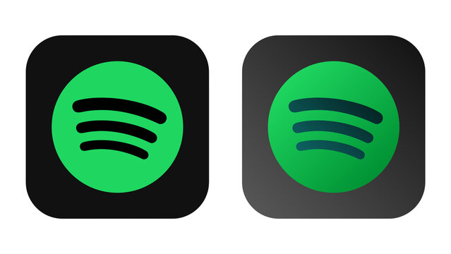 Digital Music and Audio Library row icons. Studio Equipment Sound Player, Streaming Media and Symbols stock illustrations. Spotify music App icon svg & png