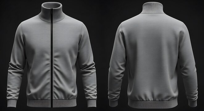 Mockup of a heather gray color turtle zip sweater