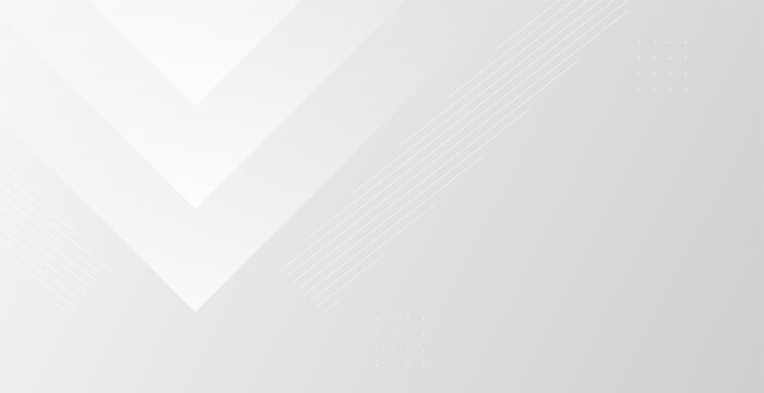 Sleek and professional abstract white and gray background with geometric chevron patterns and subtle lines, ideal for modern business presentations, technology designs, or clean digital templates