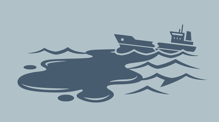 Fototapeta premium Oil Spill Contamination in Ocean Water
