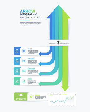 Modern Business Arrow Workflow Infographic Timeline Diagram Template Vector Background