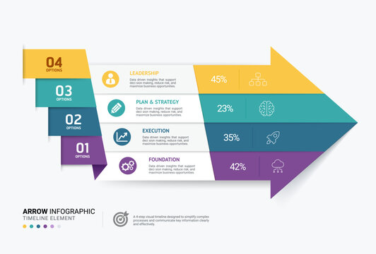 Modern Business Arrow Workflow Infographic Timeline Diagram Template Vector Background