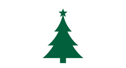 Obraz premium Green Christmas Tree Icon Symbol.