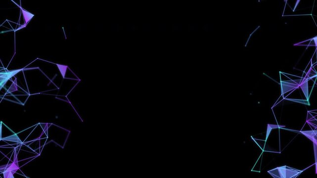 青と赤の三角形ネットワーク透過背景
Animation of triangle glowing on blue background
