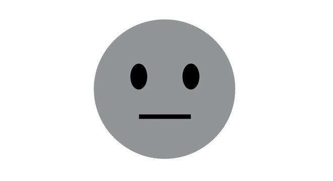 Grey Emoticon Face with Expression.