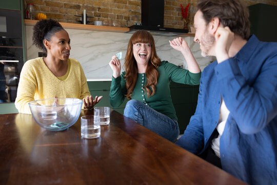 Celebrating friendship with laughter and excitement.