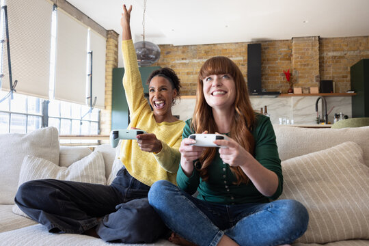 Victory celebration during a fun gaming session