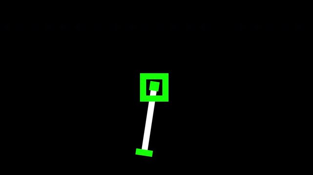 Retro 8-Bit Pixel Art Rotating Clock Hand Radar Animation Loop