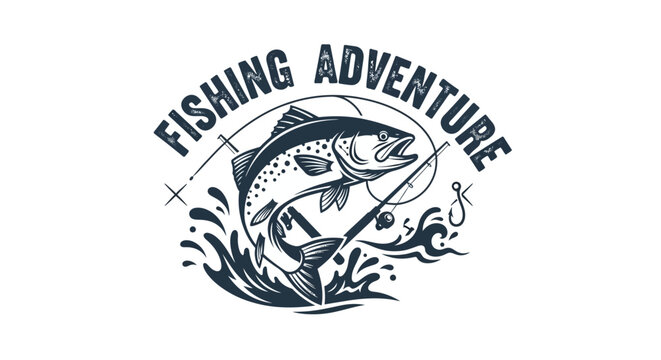 Fish jumping out of water illustration.