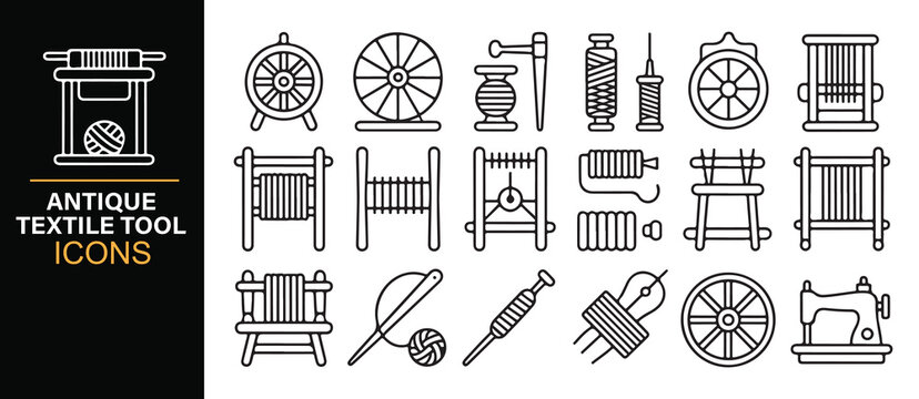 Classic Woodworking and Carpenter Tool Icon Bundle