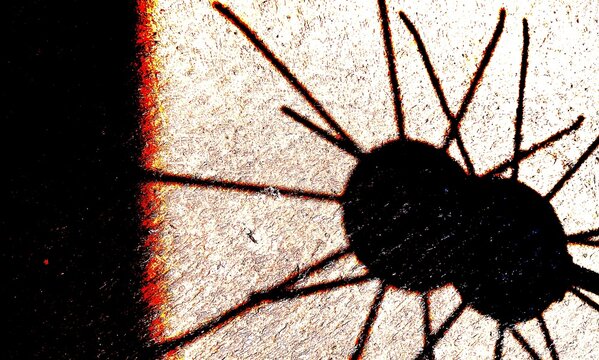 abstract illustration of iron and its shadow.