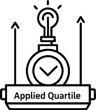 Applied quartile measurement and creative idea symbol