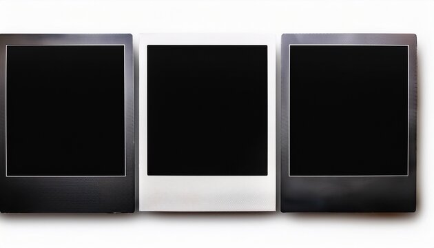 sleek modern black polaroid border frame envelops seamless image front rear sides soft diffuse