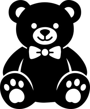Black teddy bear with bow tie Vector