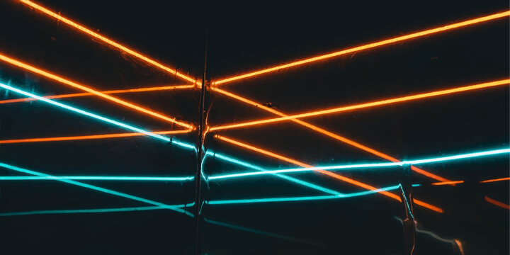 An abstract wallpaper design featuring glowing neon lines and high-speed motion patterns that capture the energy of a flash explosion on a dark technology background