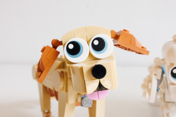 Fototapeta premium Close up of LEGO Creator Cute Dogs toy from set 31137